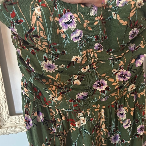 BAND OF GYPSIES | BOG Floral Green Floral Strapless Wide Leg Jumpsuit - Picture 6 of 14